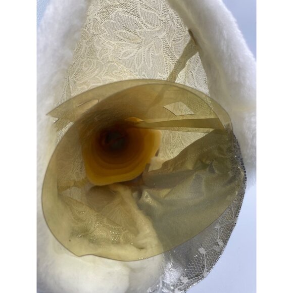 VTG White & Silver Robe Santa Claus Tree Topper Pine Cones Silver Bell  Garland - Picture 13 of 13